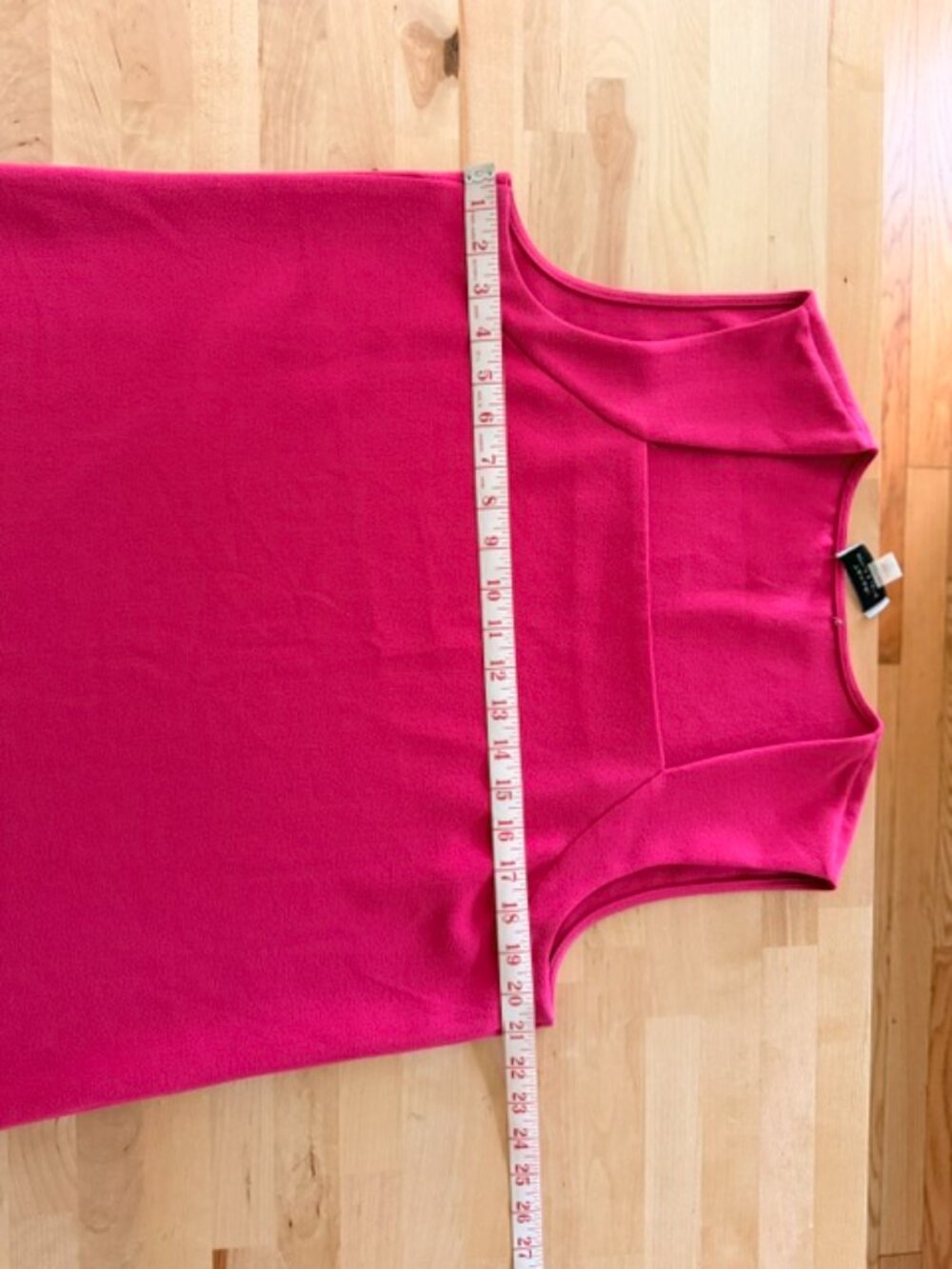 Tahari Hot Pink Cap Sleeve Blouse – Size 12 – Barbie Pink Career Top - Picture 6 of 7